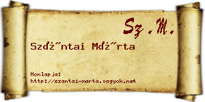 Szántai Márta névjegykártya
