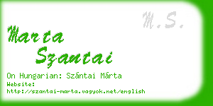 marta szantai business card