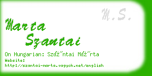 marta szantai business card